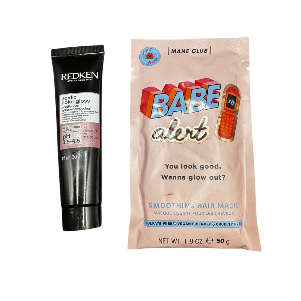 NWT Redken Color Gloss Conditioner(1oz) & Babe Alert Smoothing Hair Mask(1.8oz)